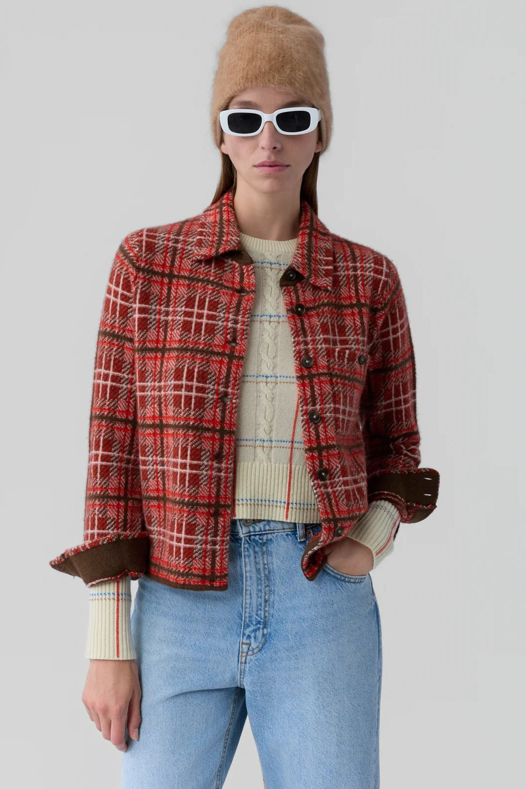 Guest in Residence Dylan Plaid Shirt in Chili Combo | Shop Eleanor