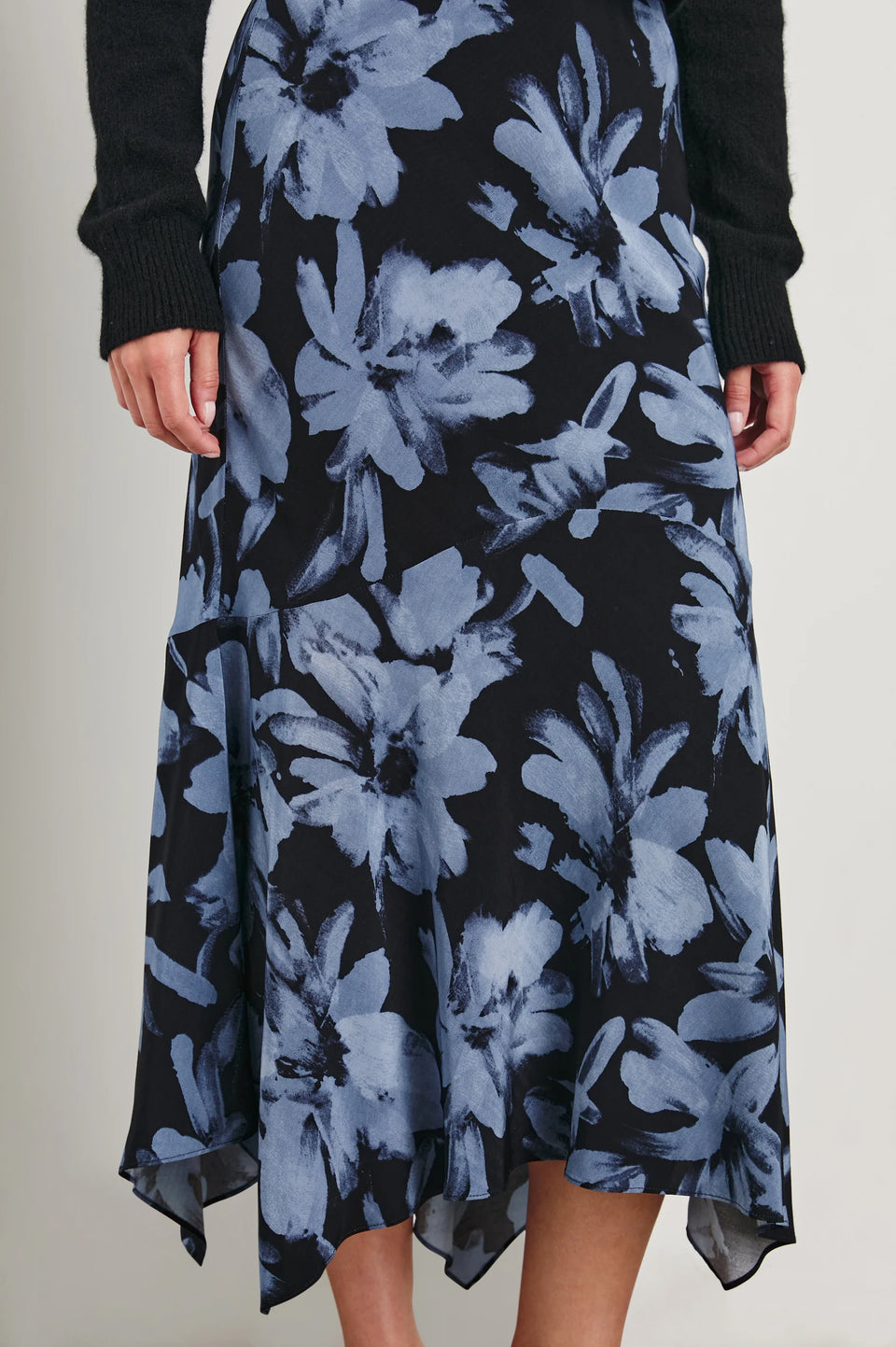 Rails Edwina Midi-length Floral Print Skirt in Midnight Lily | Shop Eleanor