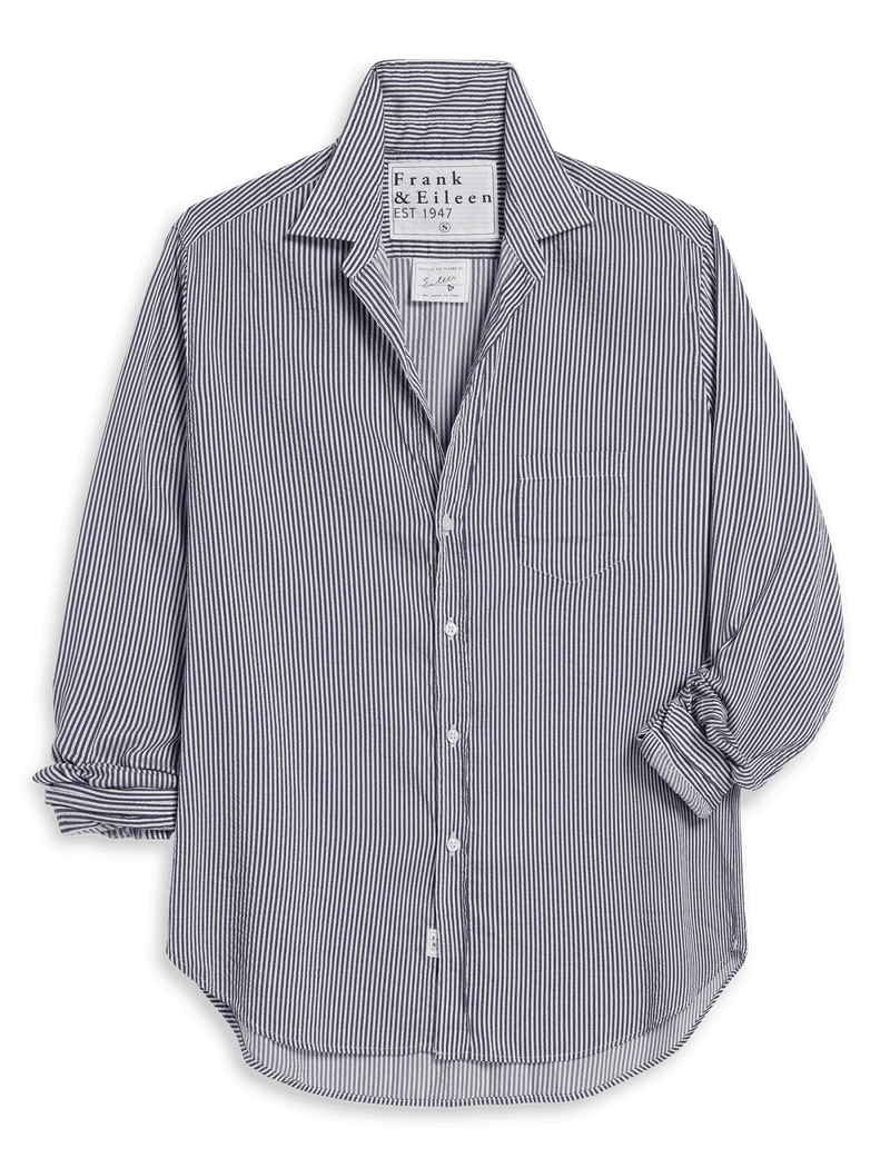Frank & Eileen Eileen Button-Up in Blue/Silver Stripe | Shop Eleanor