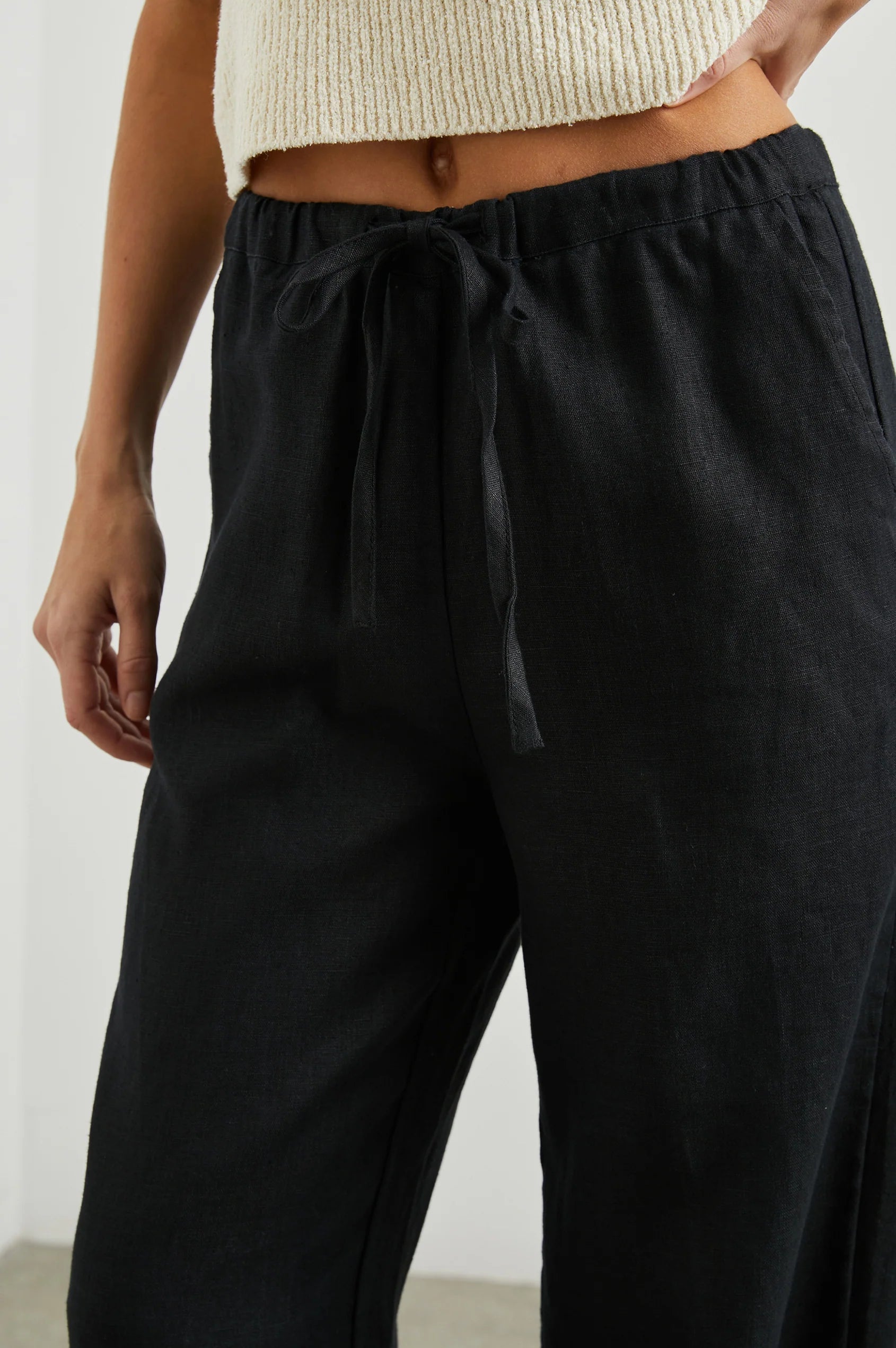 Rails Emmie Relaxed Linen Pant in Black | Shop Eleanor