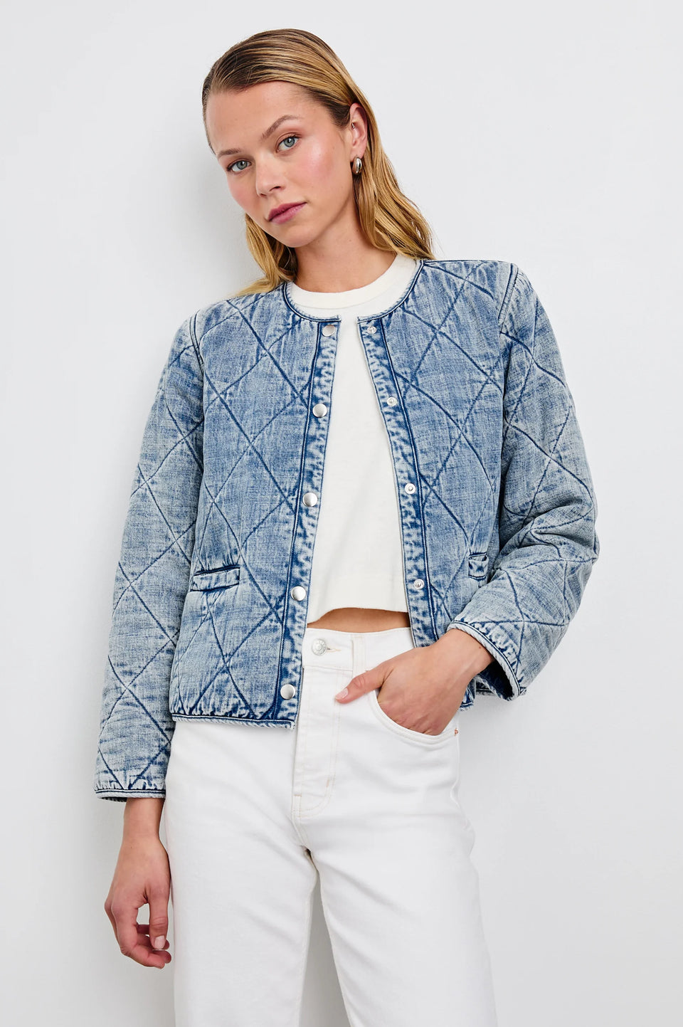 Rails Ency Jacket in Mid Blue Denim | Shop Eleanor