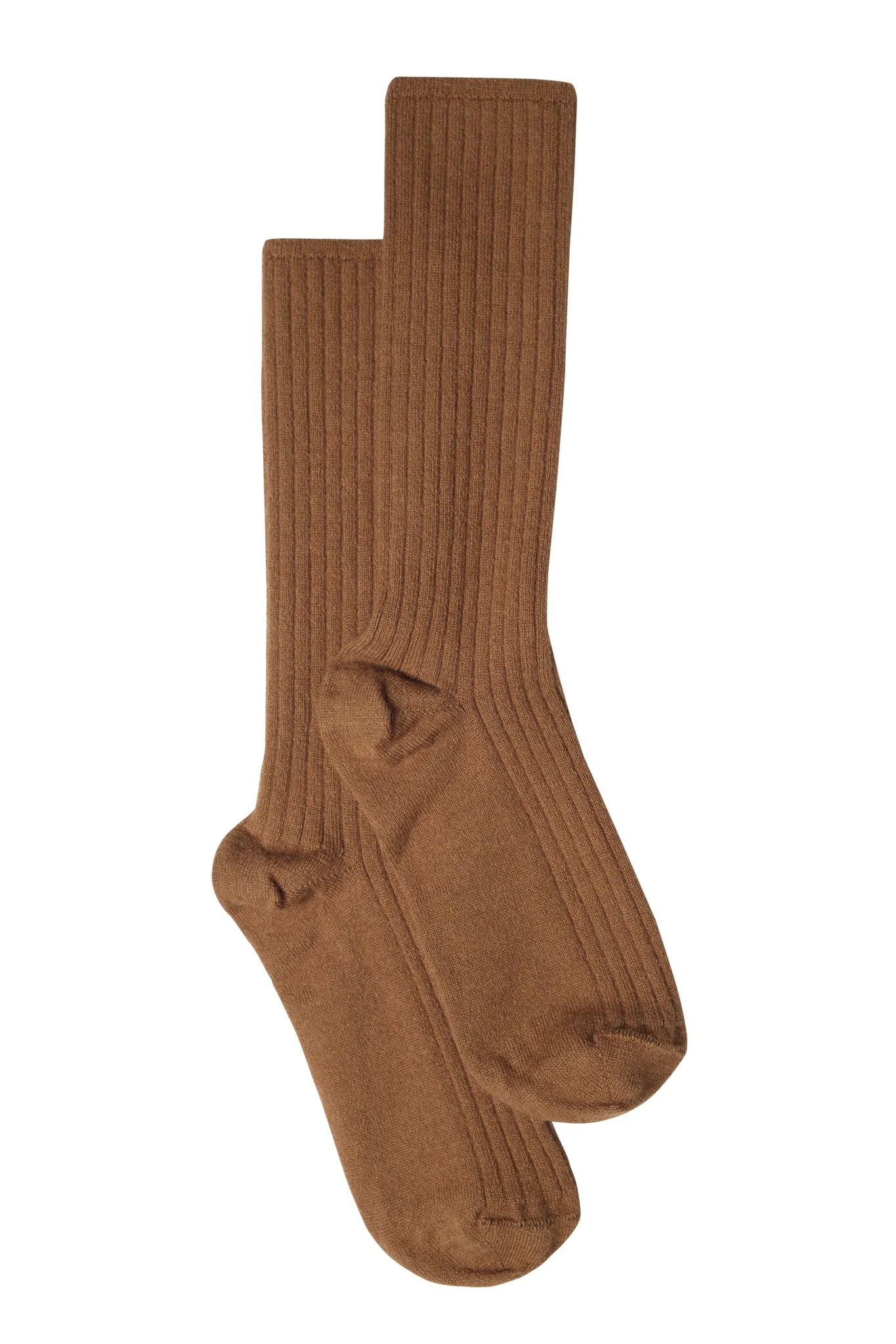 ribbed brown socks made from soft alpaca yarn