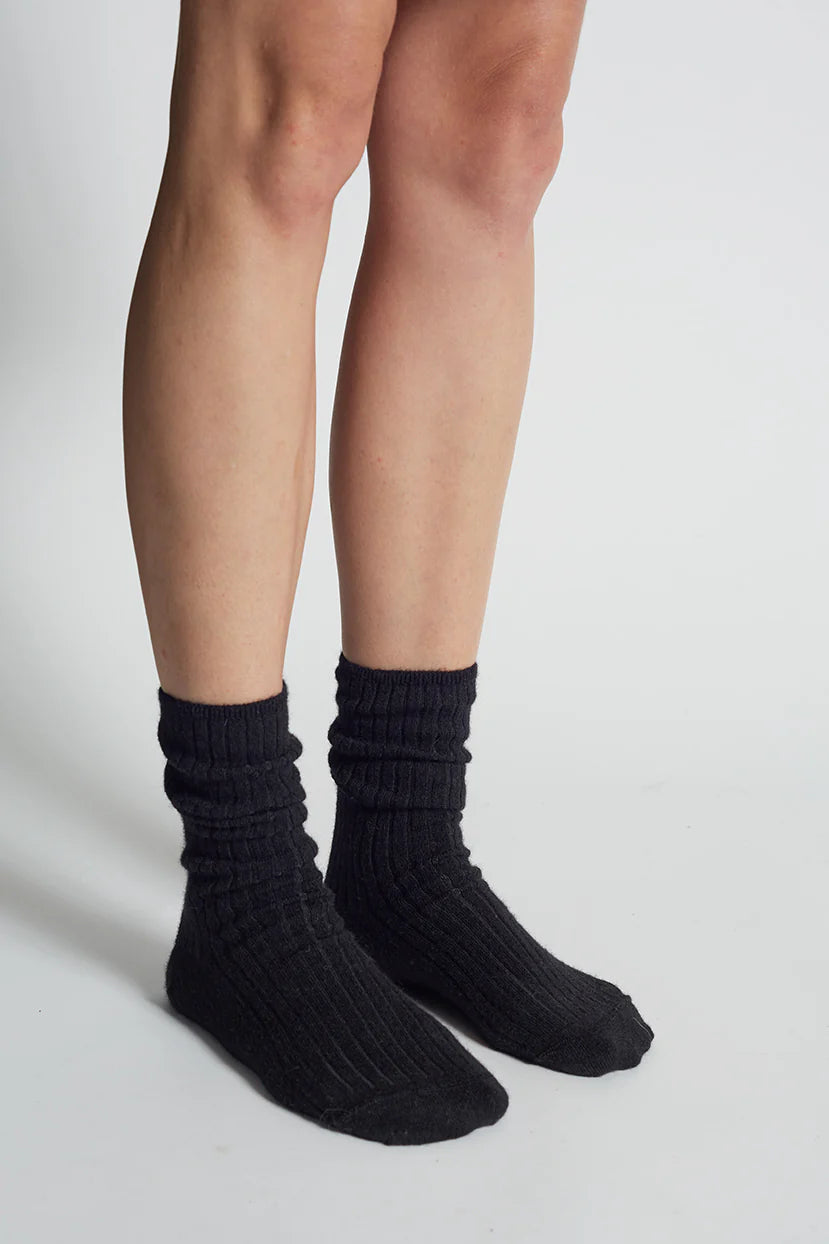 Eleven Six Ali Ribbed Sock in Black | Shop Eleanor - Women's Boutique