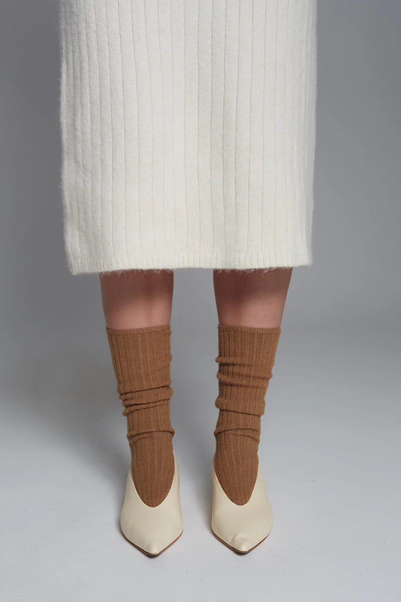 Eleven Six Ali Ribbed Sock in Camel | Shop Eleanor - Women's Boutique