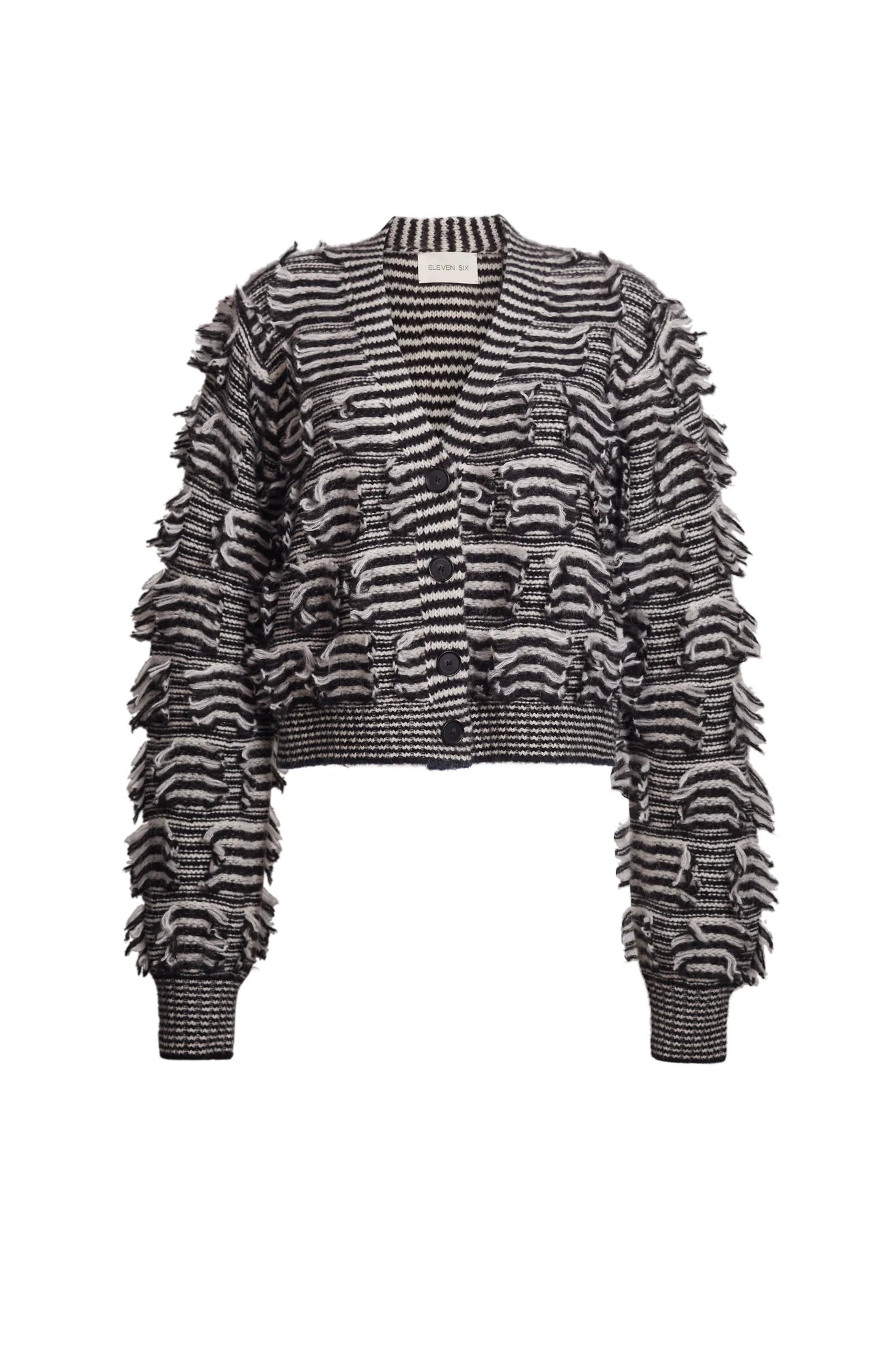 Eleven Six Luella Cardigan Ivory/Black Stripe | Shop Eleanor