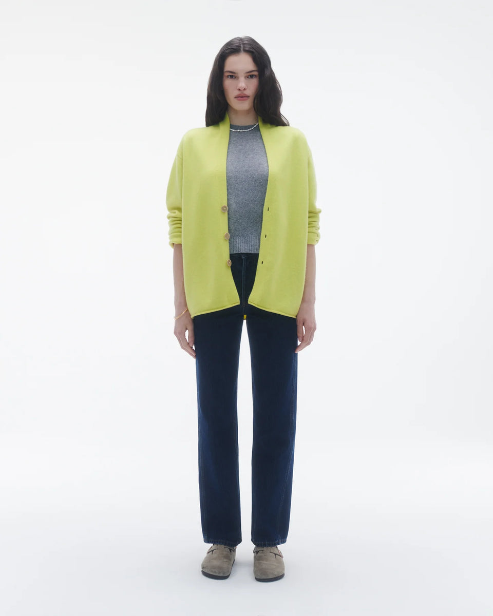 Guest in Residence Everywear Button Front Cardigan in Lemon | Shop Eleanor