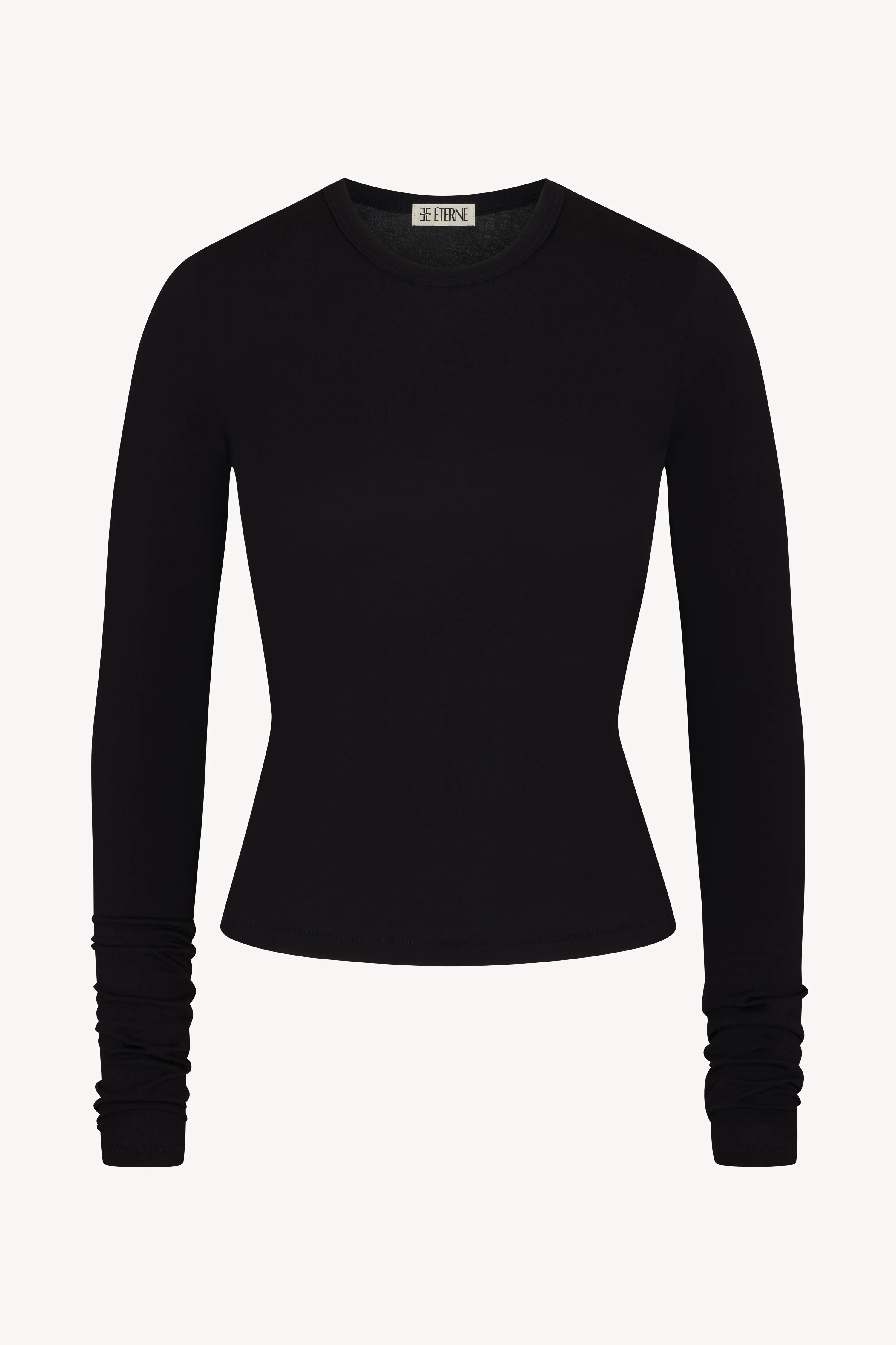 Éterne Fitted Longsleeve Crew Neck Black | Shop Eleanor