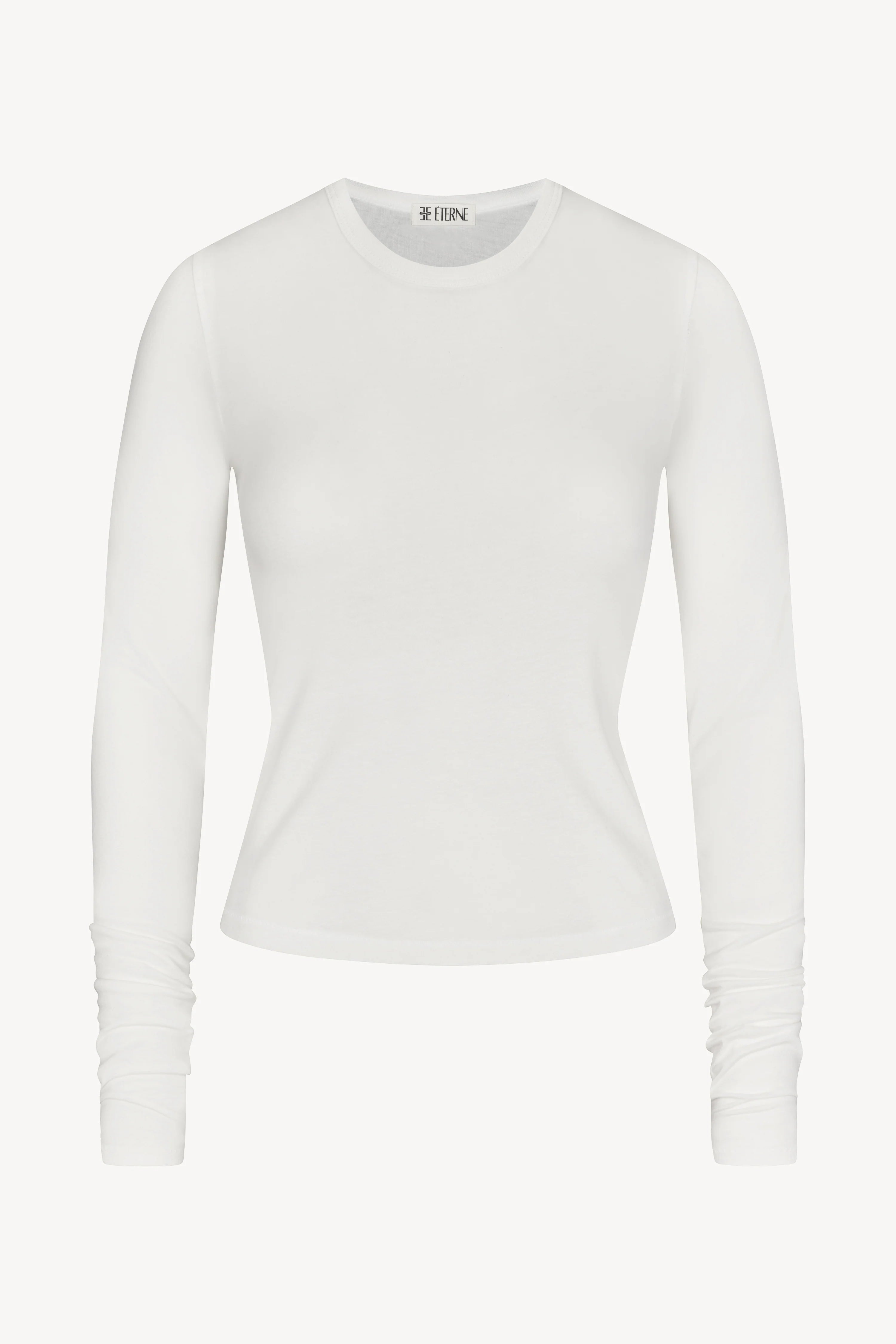 Éterne Fitted Longsleeve Crew Neck Ivory | Shop Eleanor