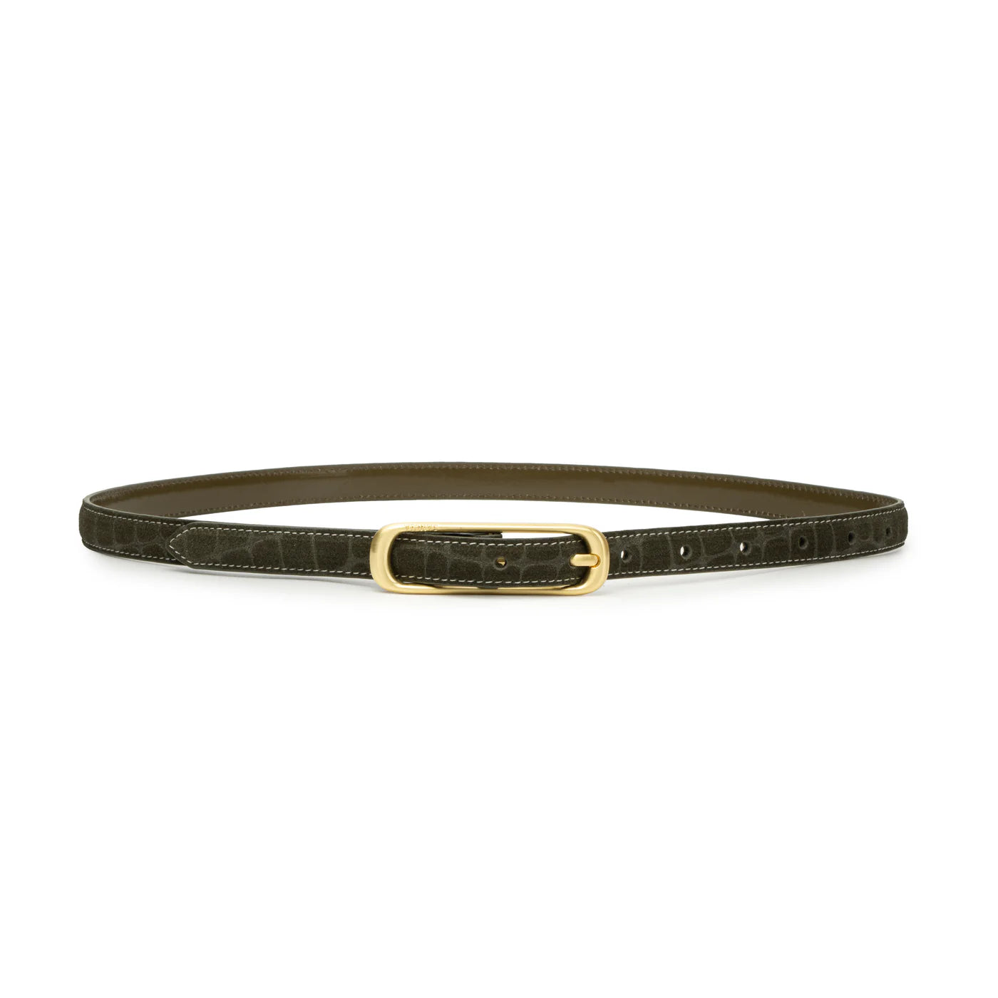 Sancia Aya Belt in Olive Croc Leather | Shop Eleanor