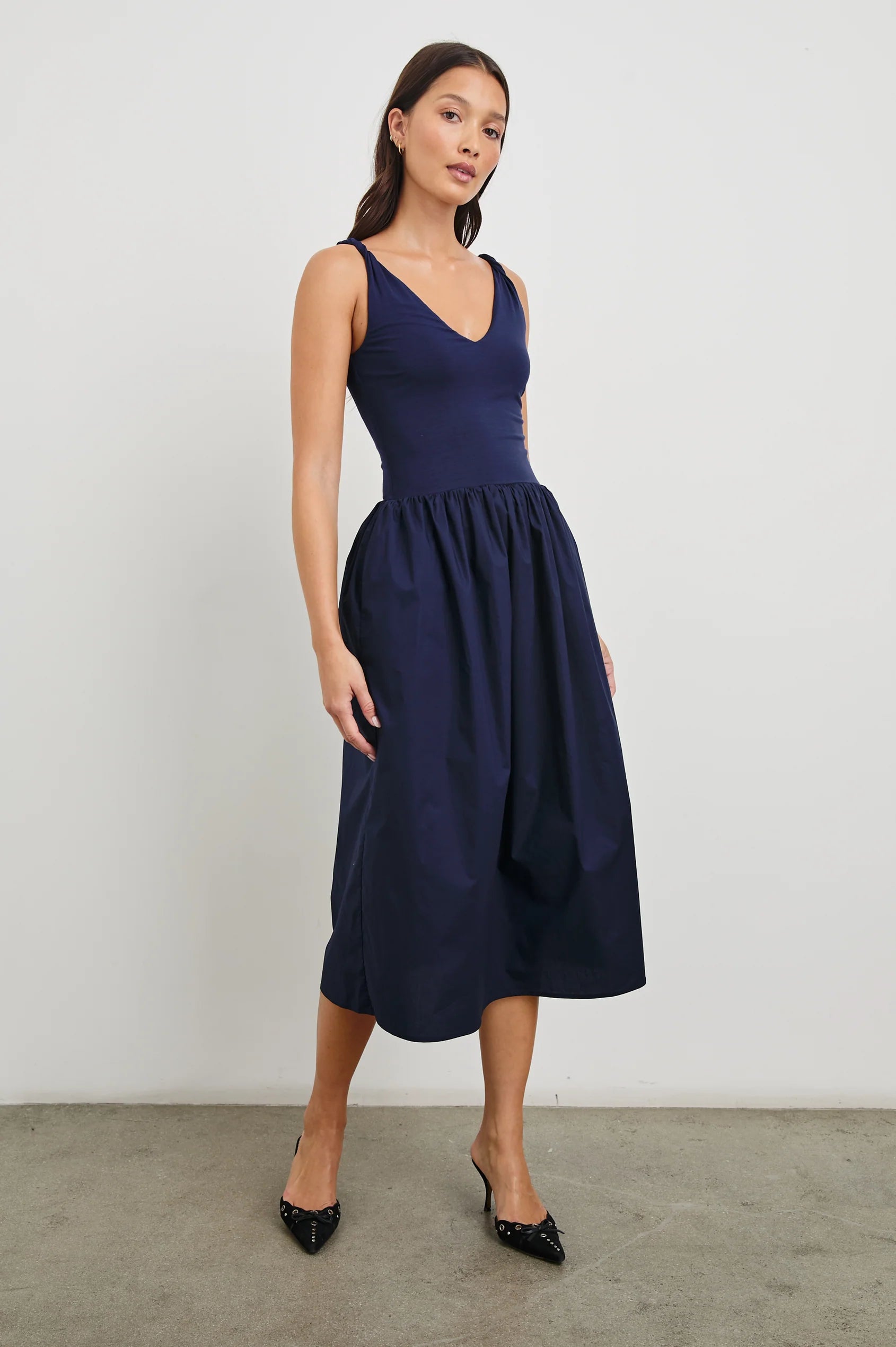 Rails Franca V-cut Dress in Navy | Shop Eleanor