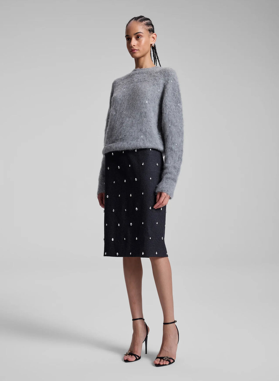 A.L.C. Frankie Embellishment Sweater in Heather Grey | Shop Eleanor