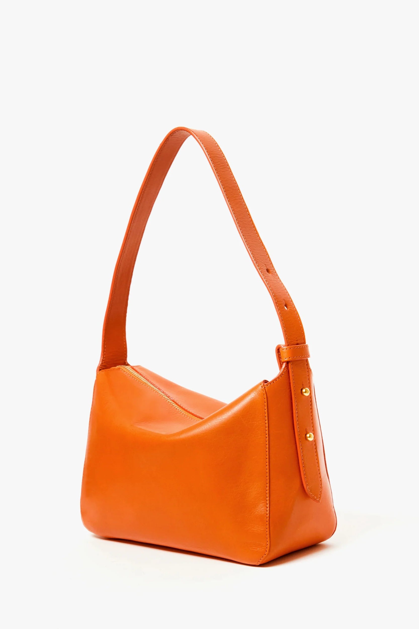 Clare V. Italian Leather Boxy Spacious Shoulder Bag in Orange | Shop Eleanor - Women's Online Designer Apparel and Bags based near Denver