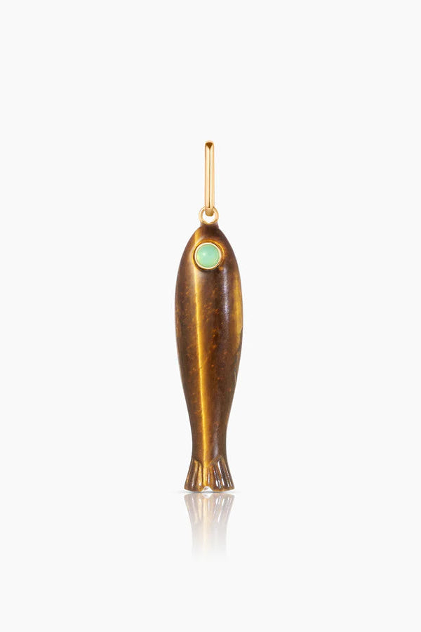 Thatch Fortuna Tiger's Eye Fish Charm | Shop Eleanor