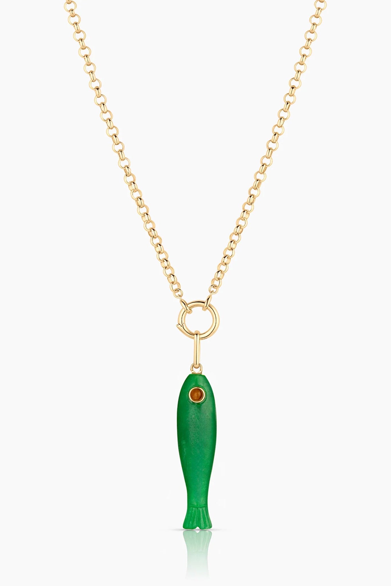 Thatch Fortuna Green Jade Fish Charm | Shop Eleanor
