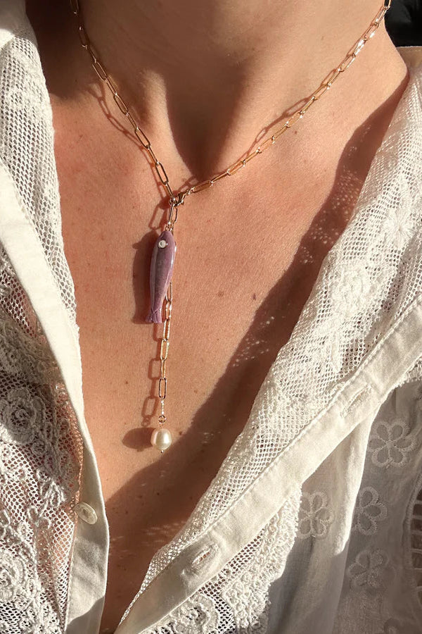 Thatch Fortuna Purple Mica Fish Charm | Shop Eleanor