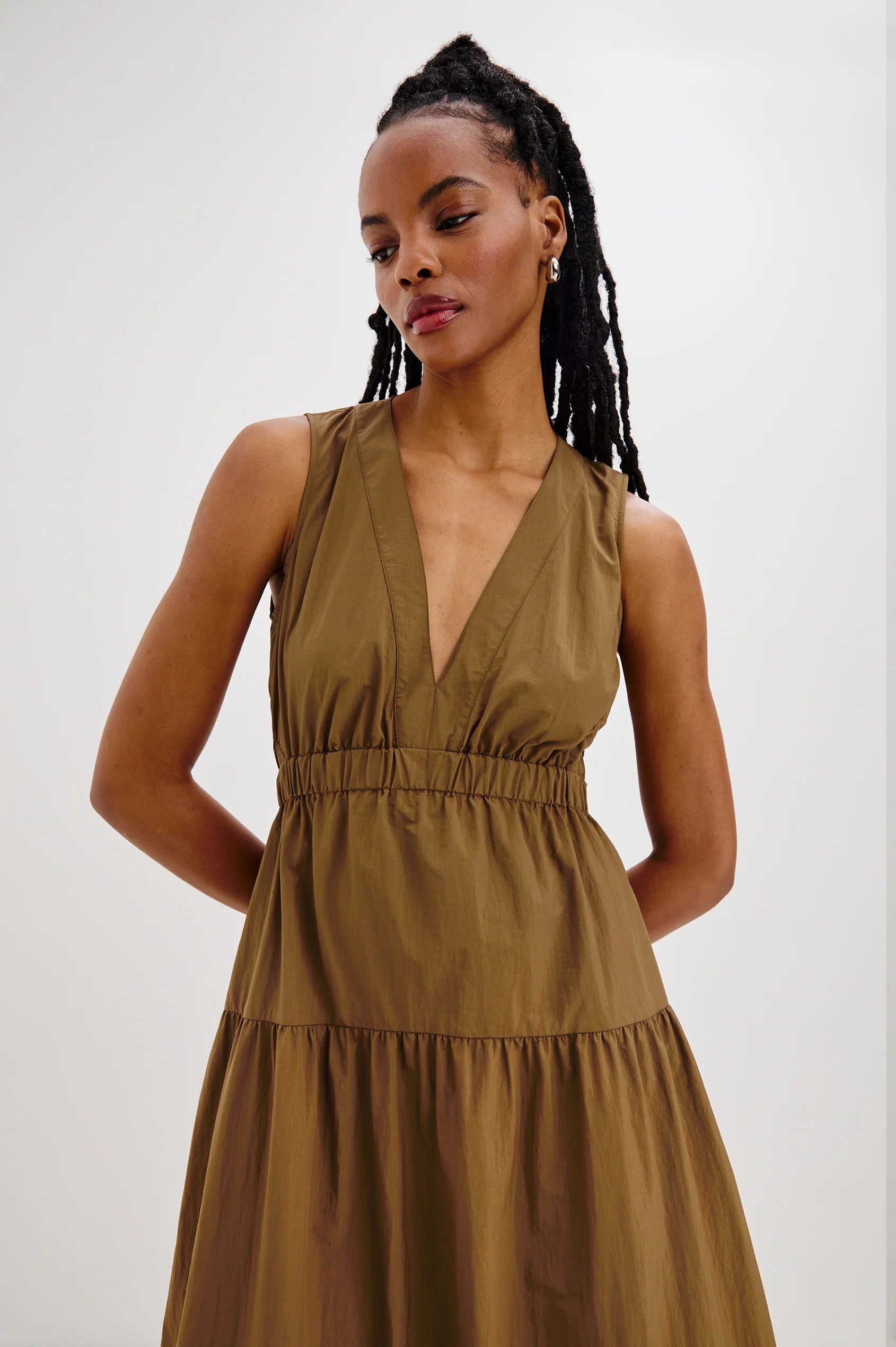 Rails Genevieve V-Neck Maxi Dress in Sepia | Shop Eleanor - Women's Luxury Boutique 