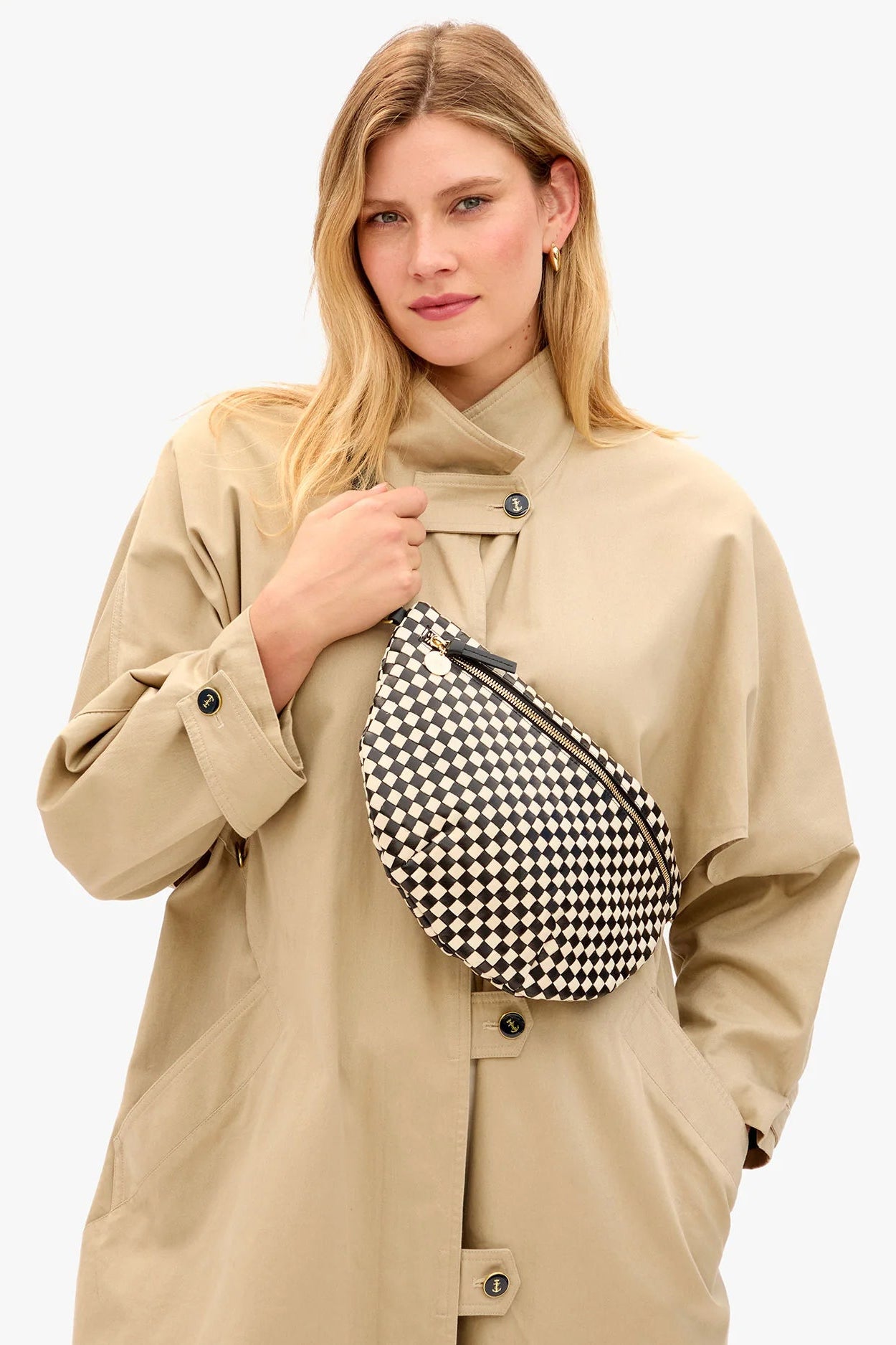 Clare V. Grande Fanny Checkered Woven Leather Crossbody Bag | Shop Eleanor - Women's High-quality Luxury Bags in Louisville, CO