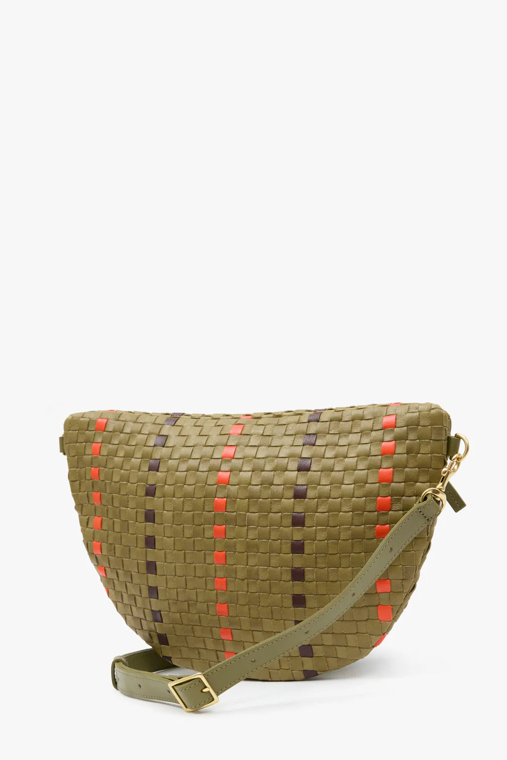 Clare V. Grande Fanny in Olive Checker | Shop Eleanor