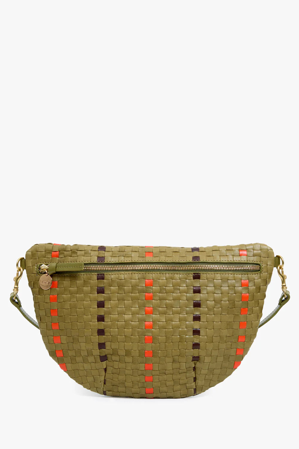 Clare V. Grande Fanny in Olive Checker | Shop Eleanor