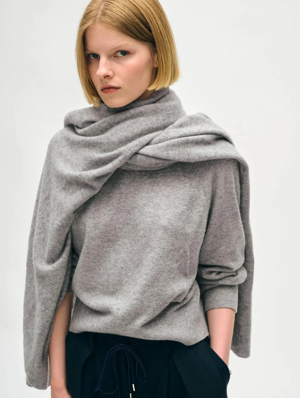 Cashmere Travel Wrap - Grey Heather