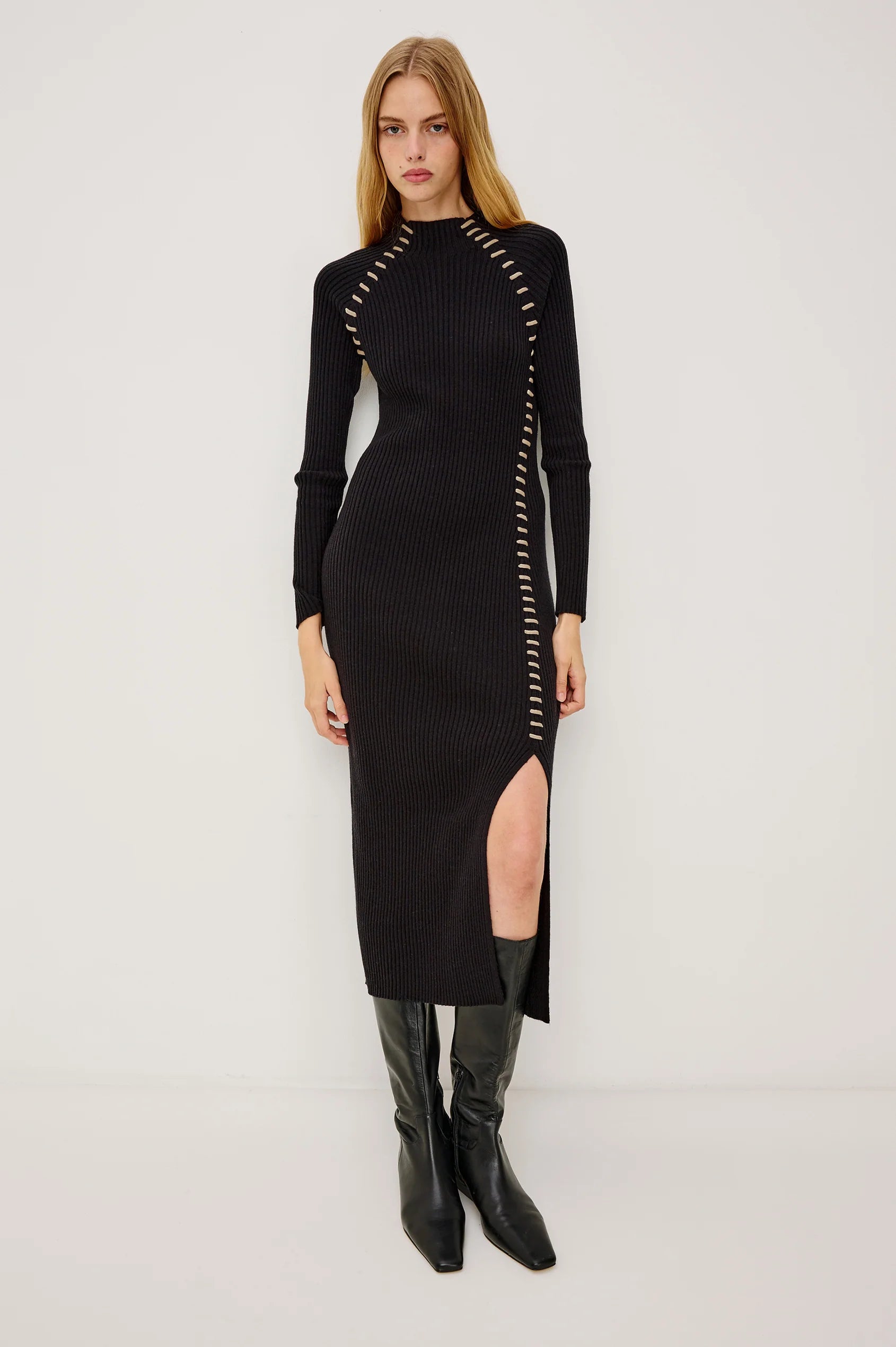 Rails Imara Dress in Black Oat Blanket Stitch | Shop Eleanor