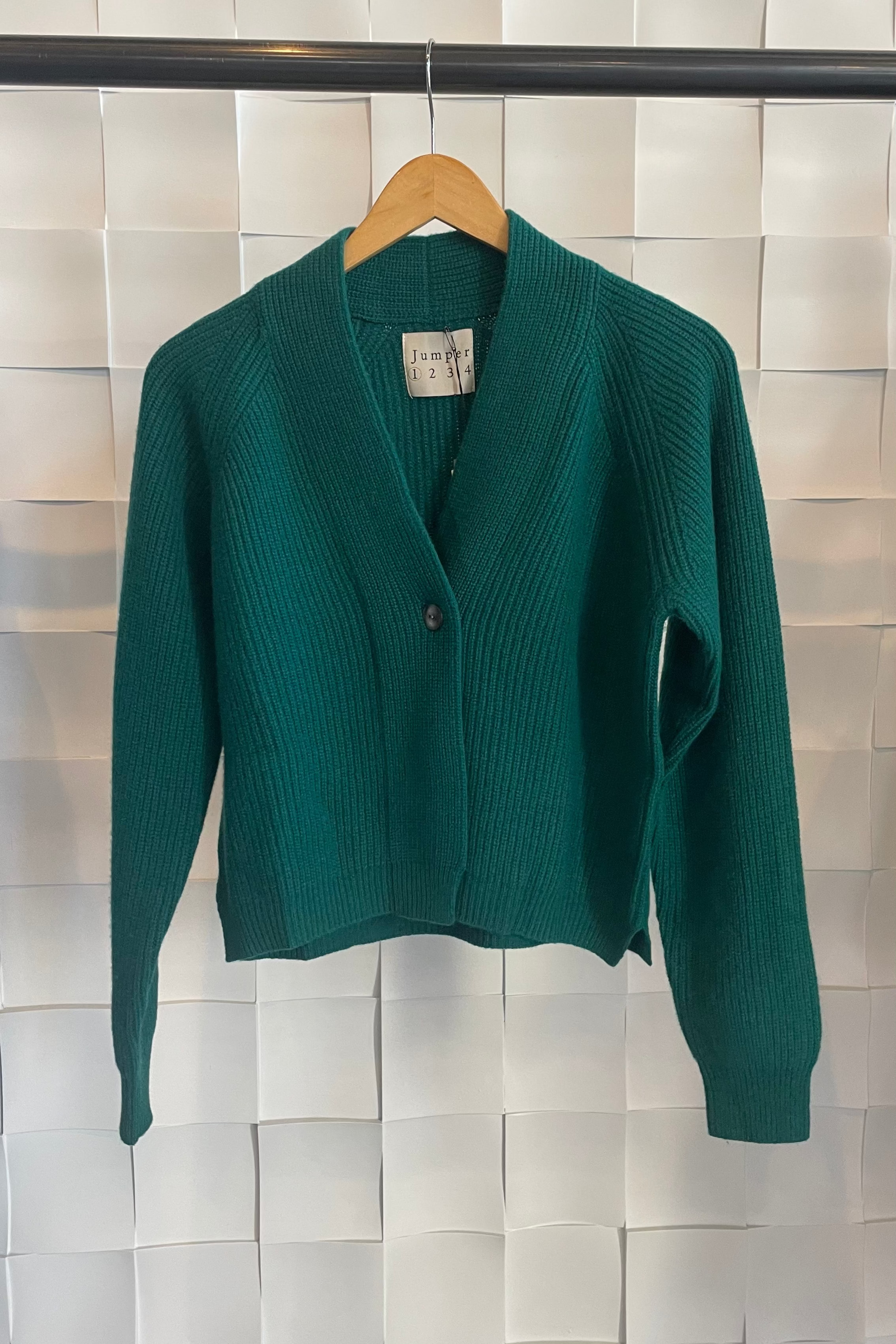Jumper 1234 Merino Rib Cardigan in Petrole | Shop Eleanor