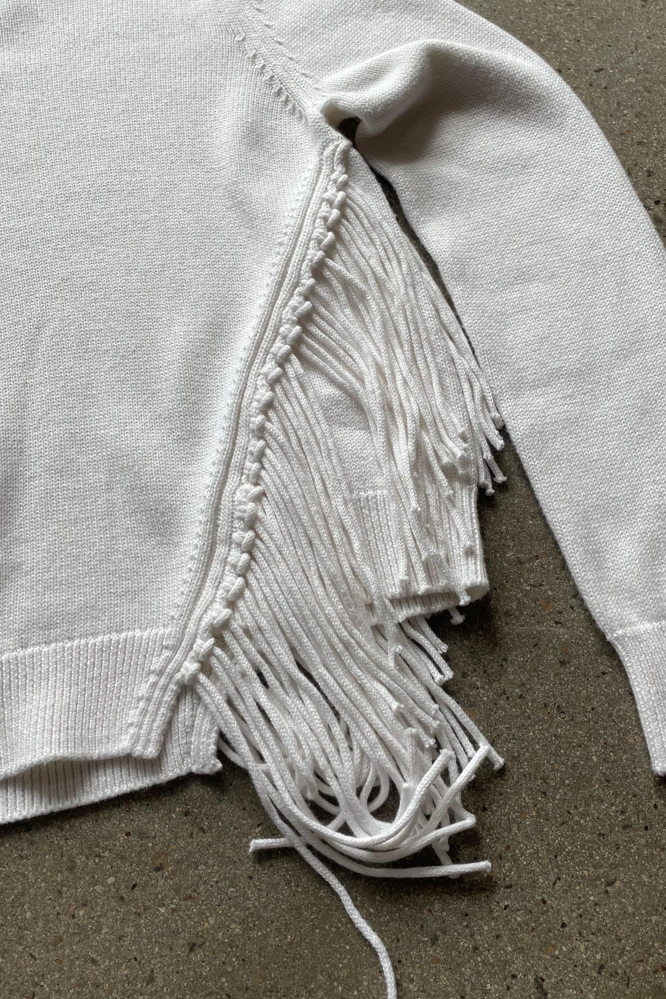 Minnie Rose Cotton Cashmere Western Fringe Crew Neck Sweater | Shop Eleanor - Women's Online Casual Clothing Boutique