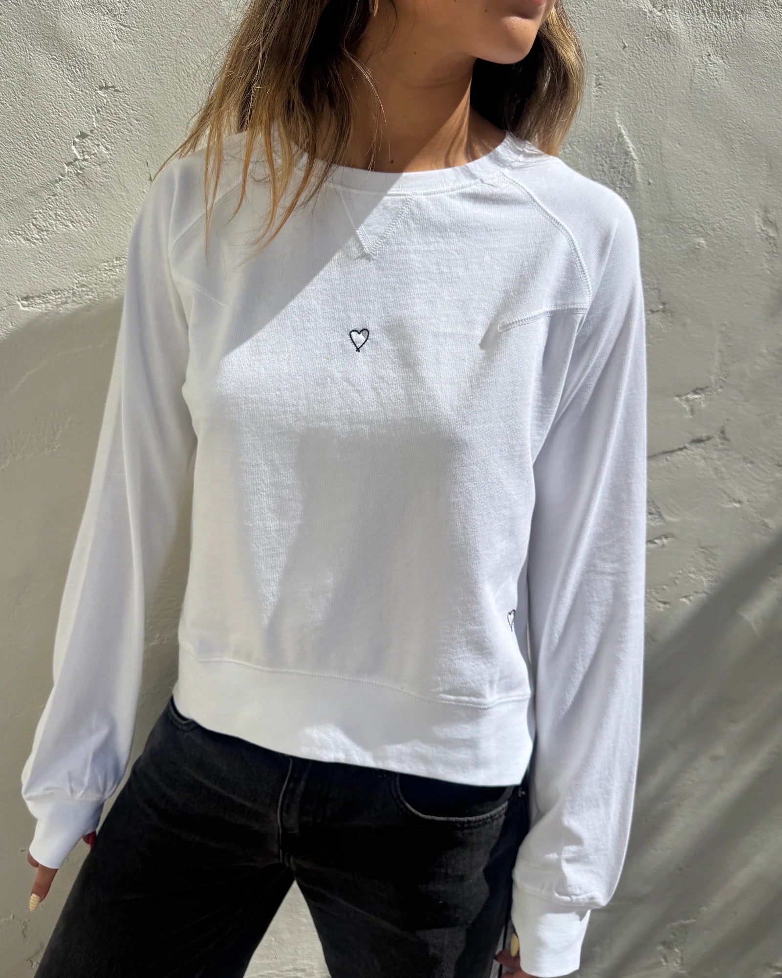 Catherine Gee Heart Sweatshirt in White | Shop Eleanor
