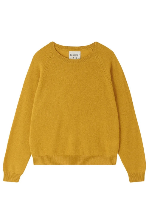Jumper 1234 Crop Crew Cashmere Sweater in Mustard | Shop Eleanor - Women's Luxury Clothing Boutique in Louisville, CO