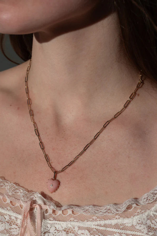 Thatch Isabel Pink Opal Heart Charm | Shop Eleanor