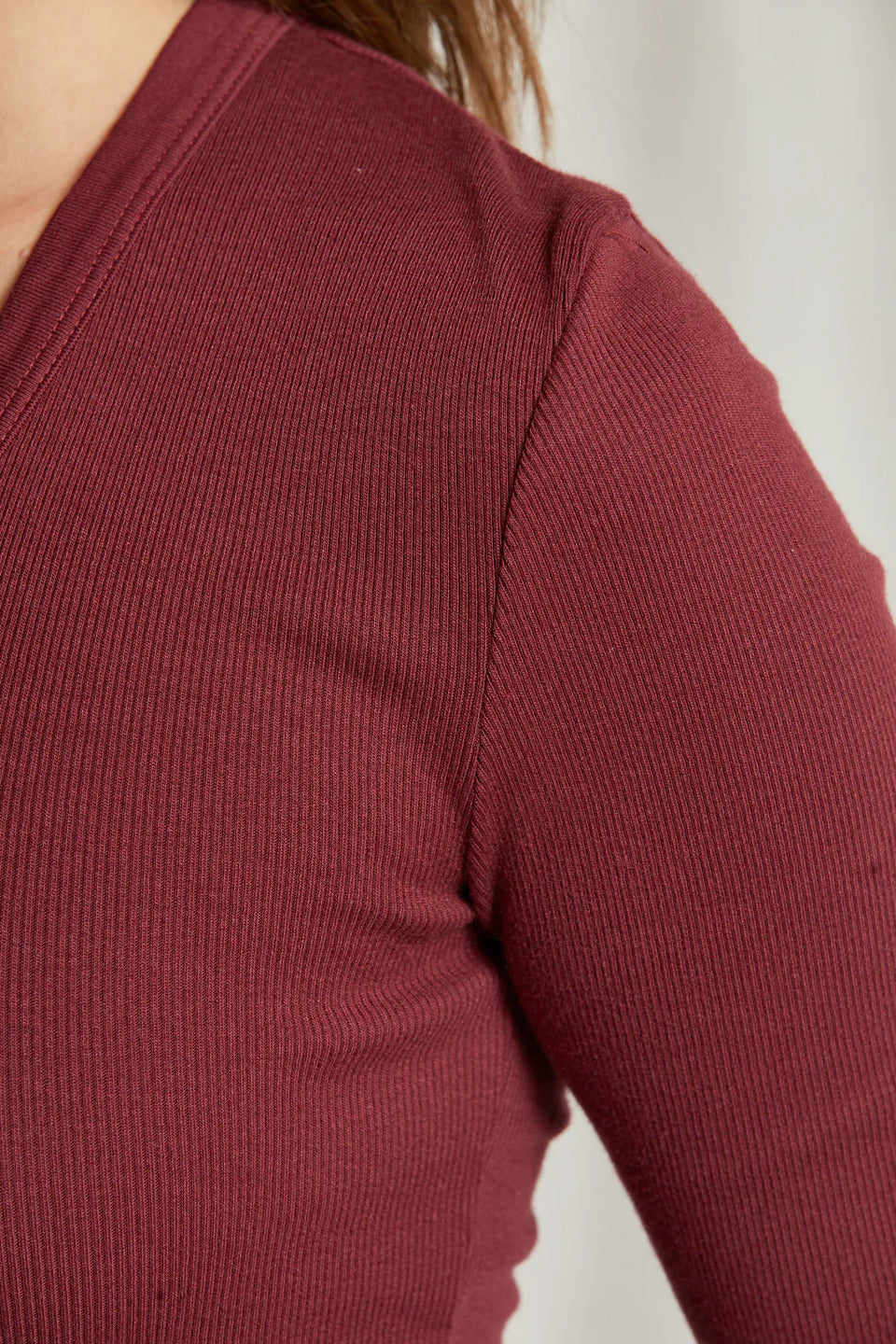 Perfect White Tee Robyn Top in Cranberry