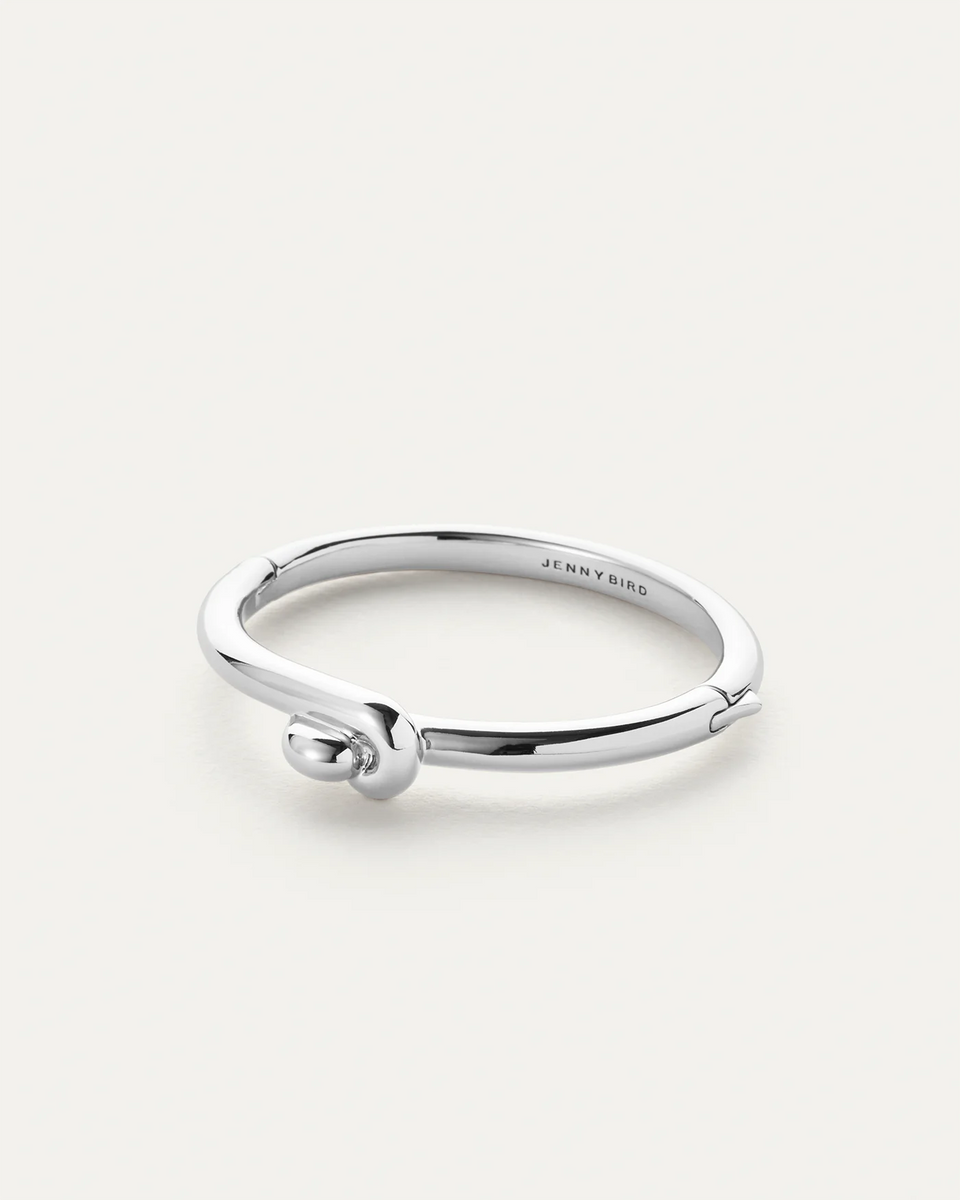 Jenny Bird Maeve Twist Design Bangle in Silver | Shop Eleanor