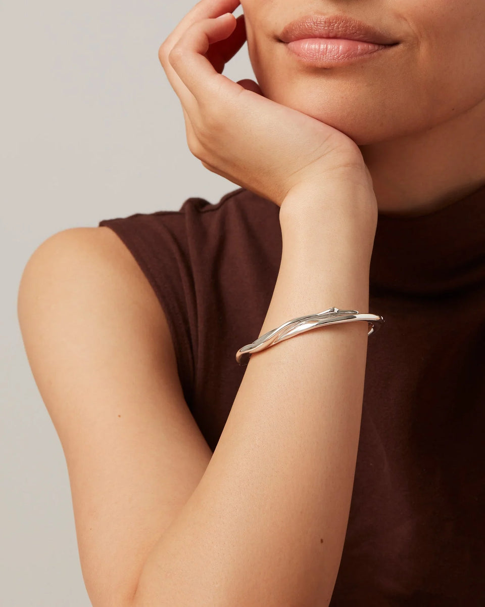 Jenny Bird Colette Bangle in Silver | Shop Eleanor