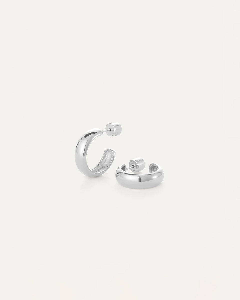 Jenny Bird Small Staple Hoop Earrings in Silver | Shop Eleanor