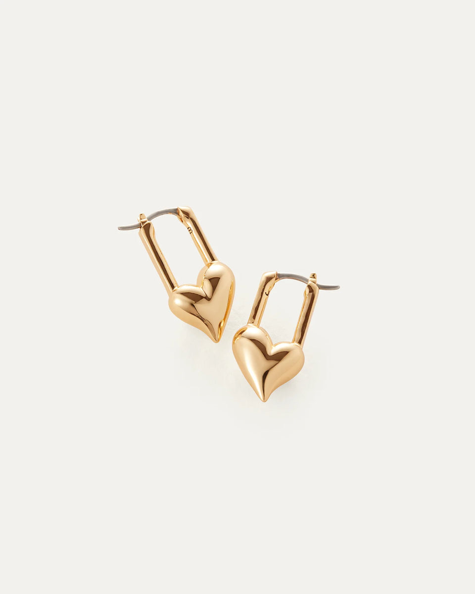 Jenny Bird Padlock Heart Earring in Gold | Shop Eleanor