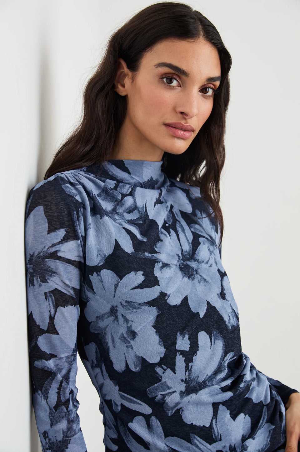 Rails Joelle Asymmetrical Mock Neck Top in Midnight Lily | Shop Eleanor