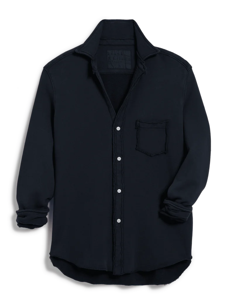 Frank & Eileen Eileen Triple Fleece Button-Up in Navy | Shop Eleanor