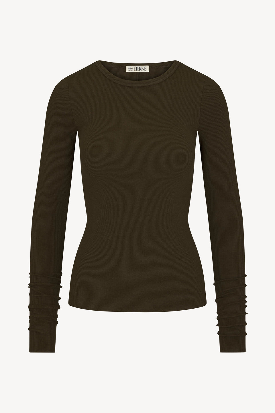 Éterne Long Sleeve Fitted Top in Moss | Shop Eleanor