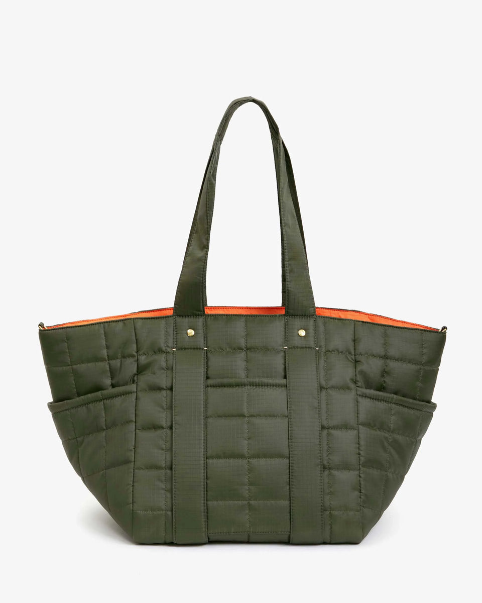 Clare V. Le Box Tote Sportif in Army | Shop Eleanor