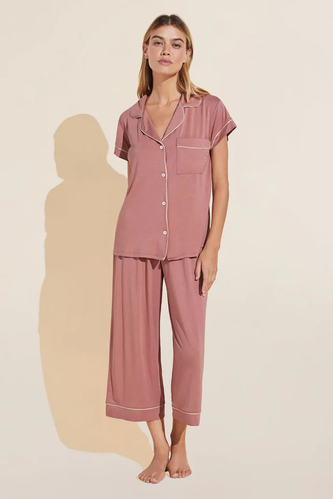 Eberjey Giselle Crop Pajama Set in Rose | Shop Eleanor
