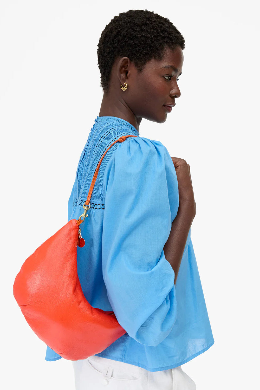 Clare V. Lune Shoulder Bag in L'Orange | Shop Eleanor
