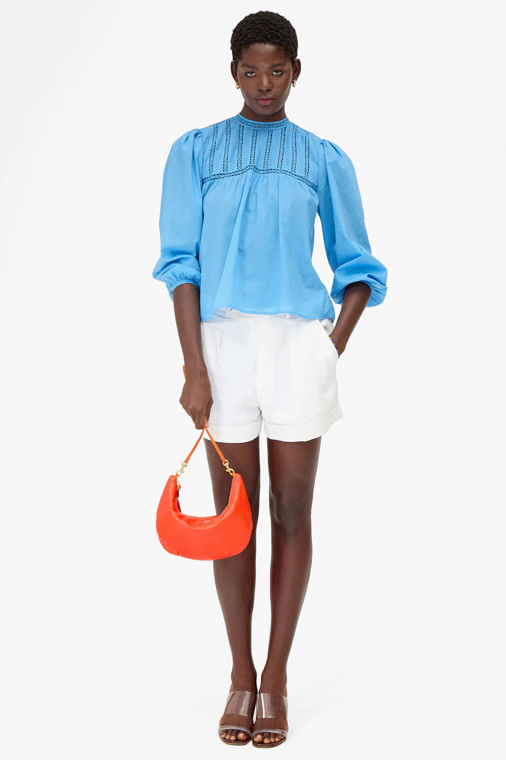 Clare V. Lune Shoulder Bag in L'Orange | Shop Eleanor