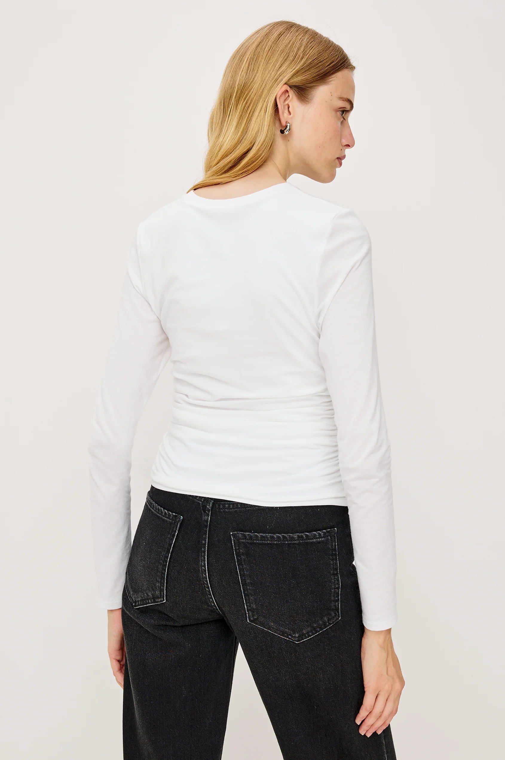 Rails Melle Shirred Top in White | Shop Eleanor - Women's Elevated Basics