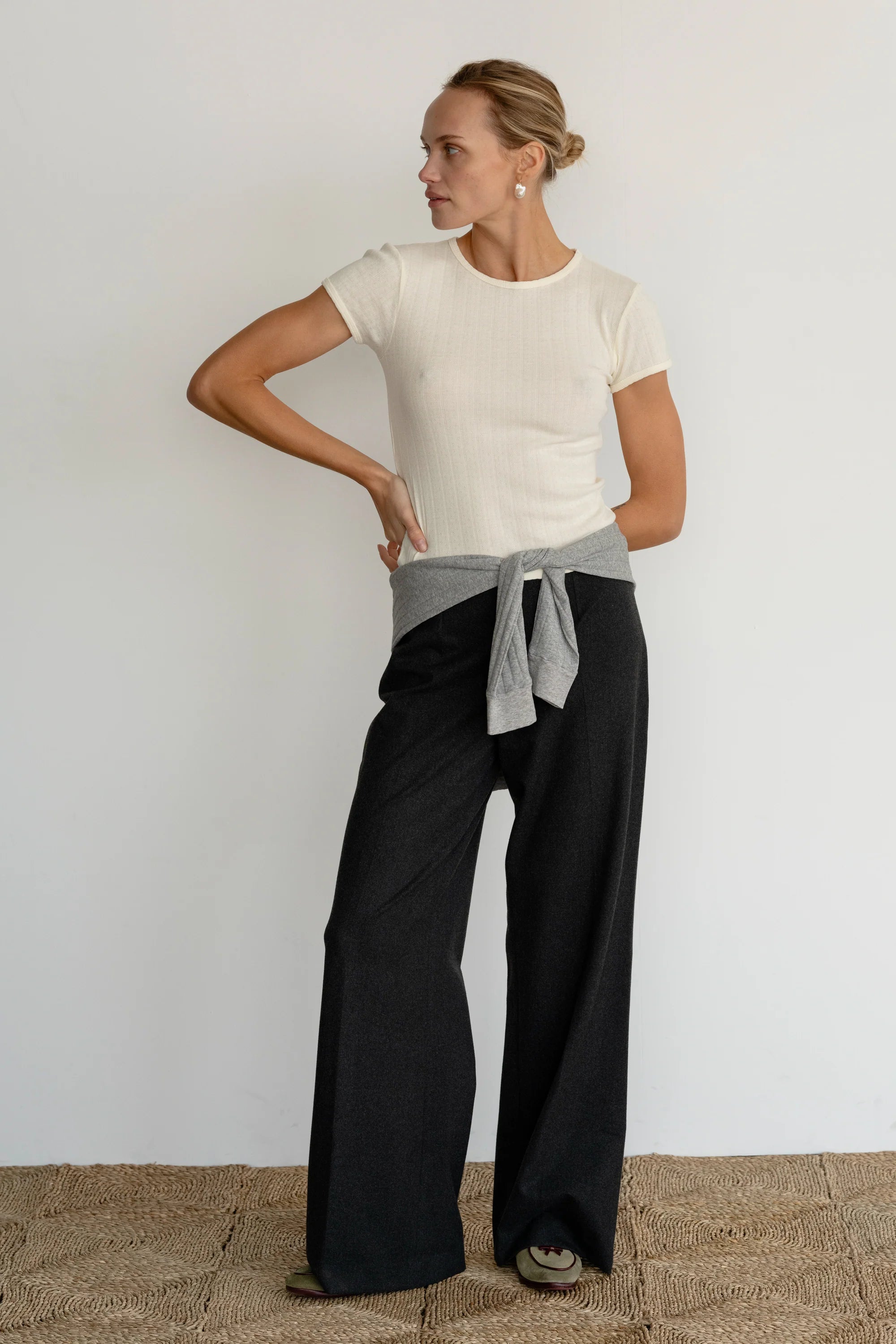 Soft Pointelle Knit Baby Tee | Shop Eleanor - Women's Elevated Basics
