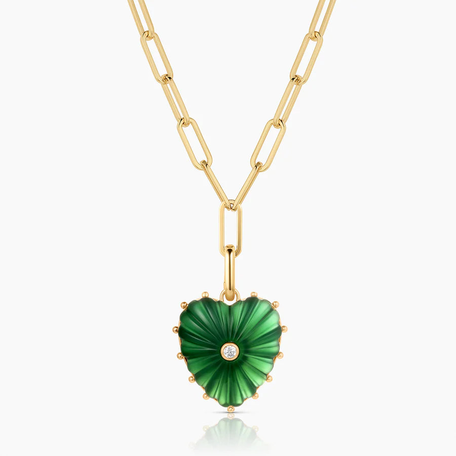 Thatch Jewelry Malene Green Jade Heart Charm | Shop Eleanor - Women's Luxury in Colorado
