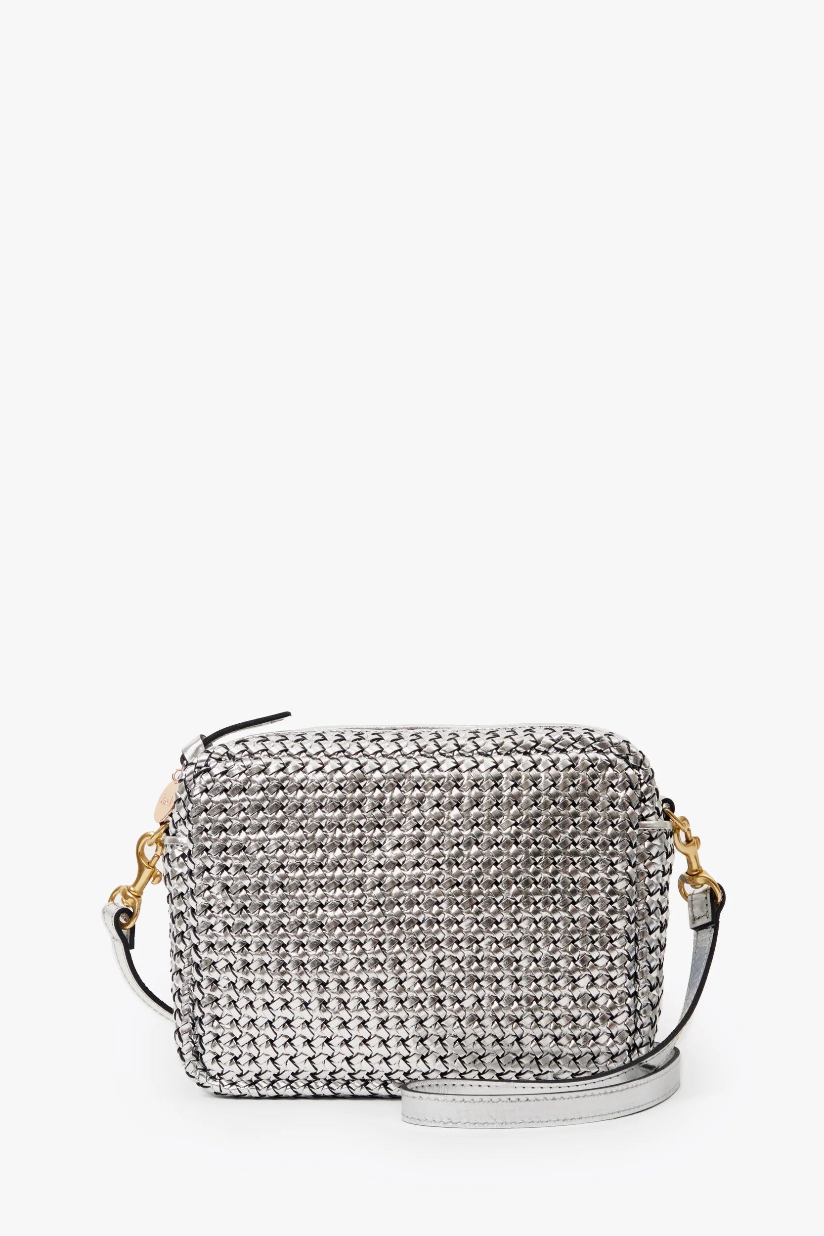 Clare V. Midi Sac in Woven Etoile Silver | Shop Eleanor - Women's Crossbody Bags