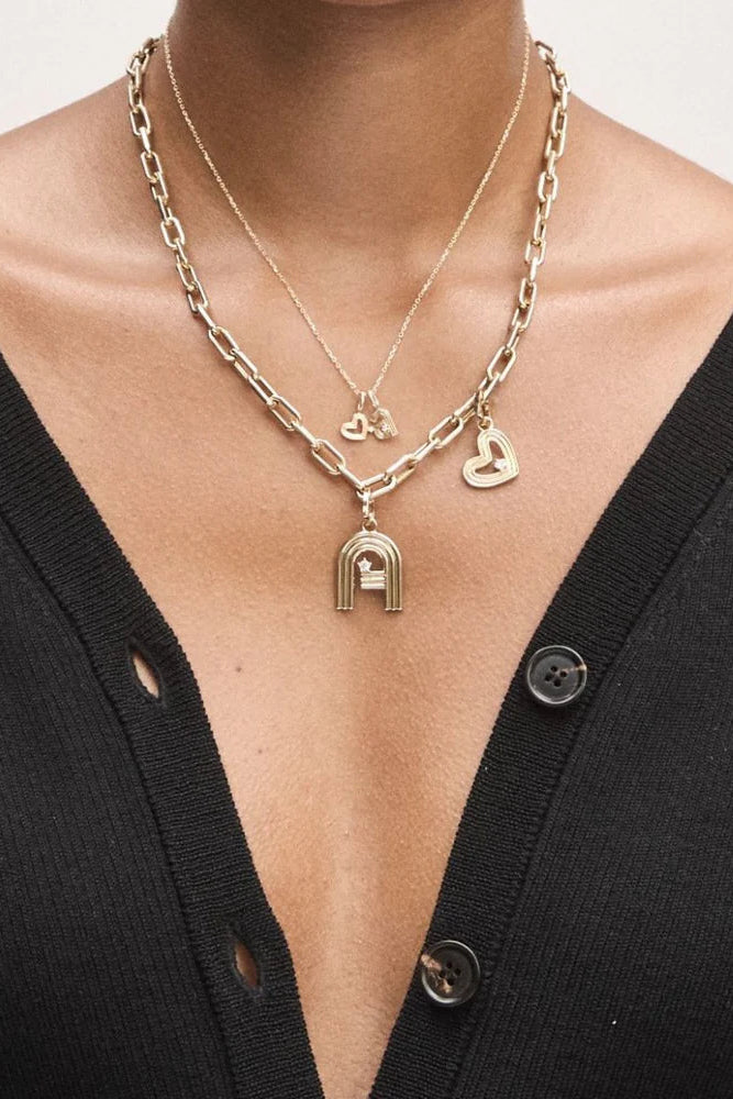 Adina Reyter Groovy Diamond 9k Gold Heart Mini Charm | Shop Eleanor