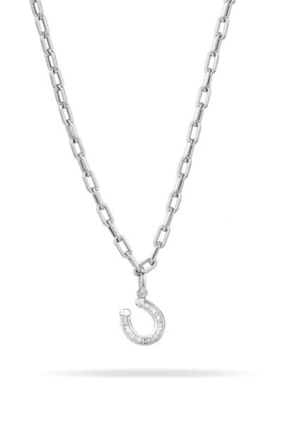 Adina Reyter Baguette Horseshoe Charm in Silver | Shop Eleanor