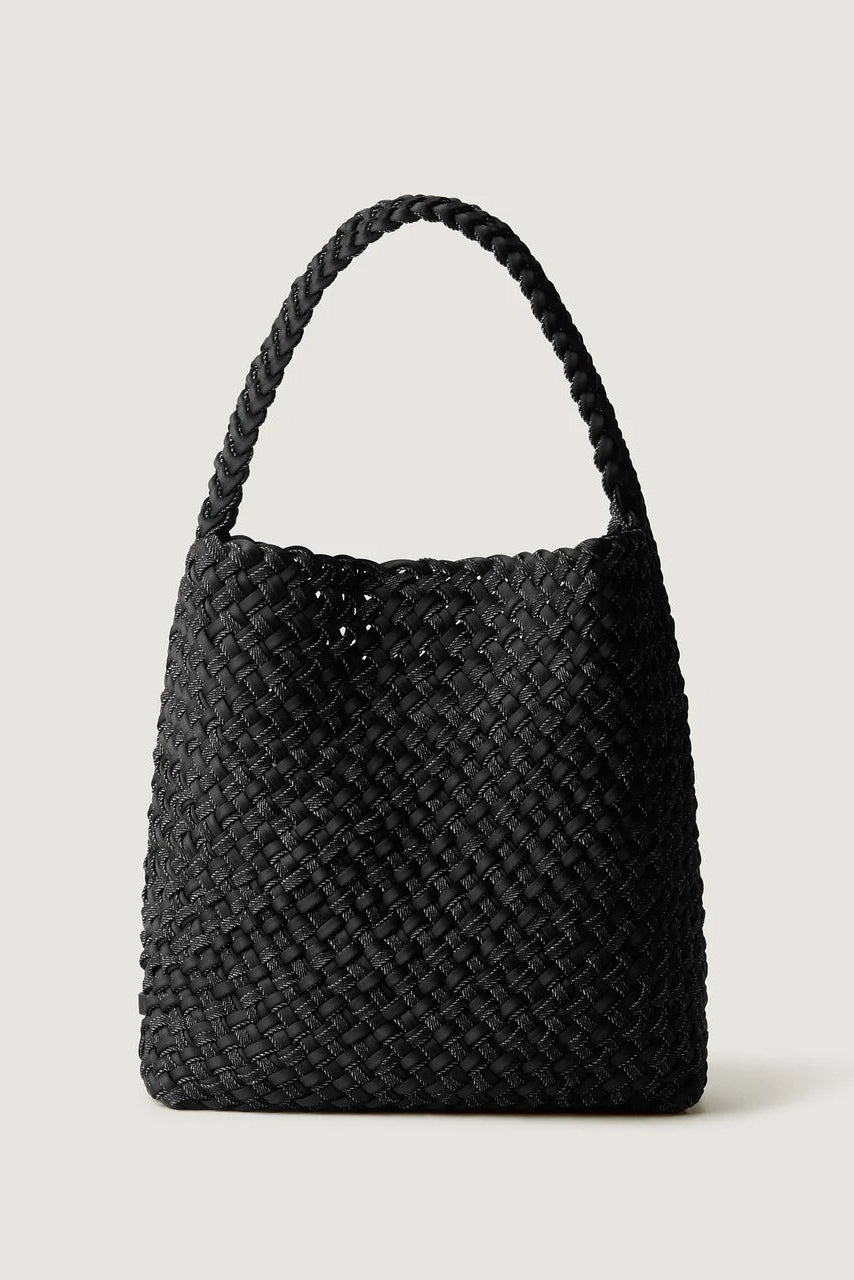 Naghedi Nomad Medium Hobo Double Weave in Jet | Shop Eleanor