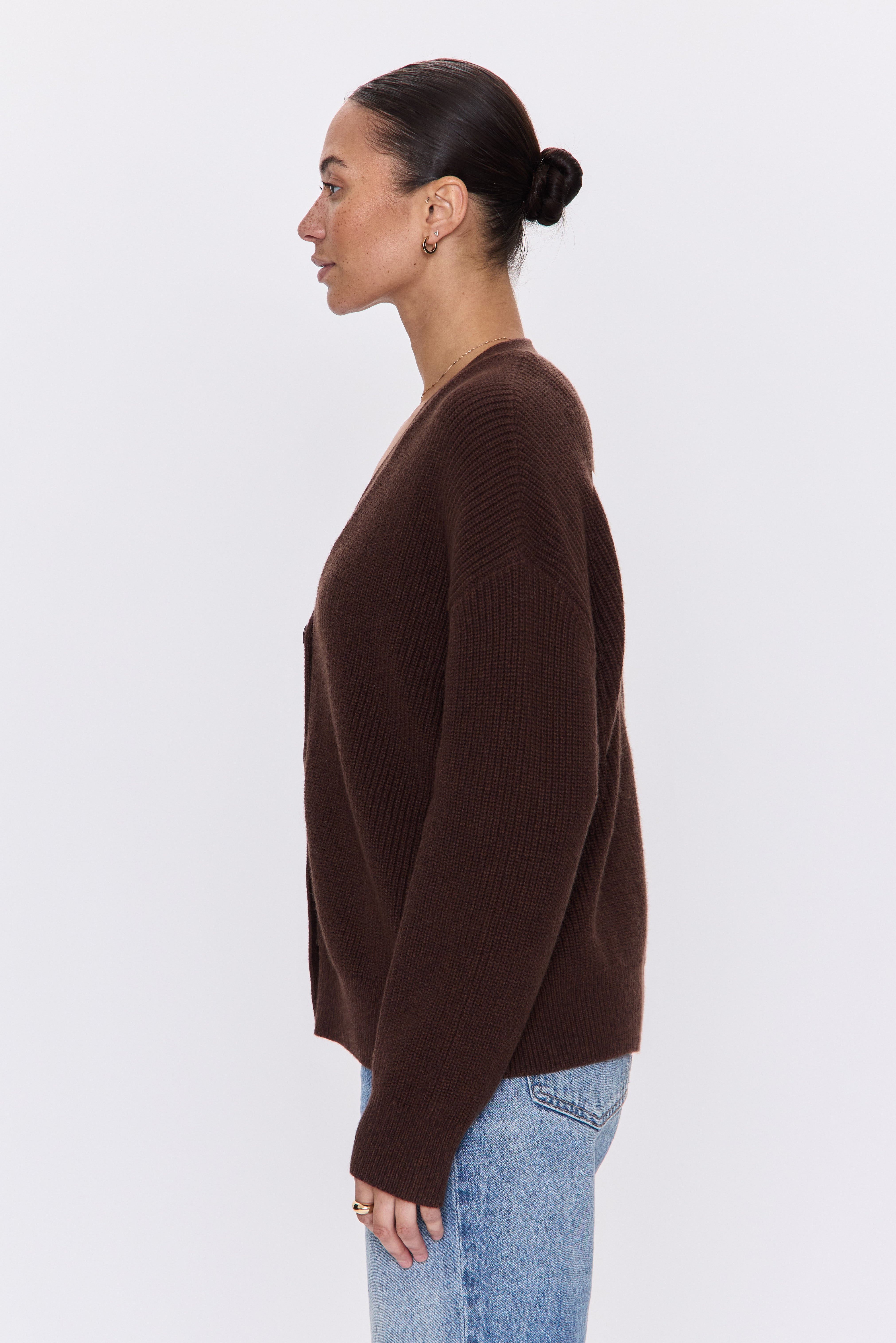 Pistola Orla Relaxed Button Front Cardigan in Chocolate | Shop Eleanor - Women's Online Designer Apparel 
